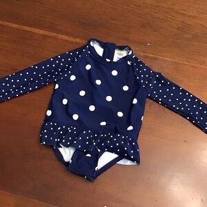 OshKosh B'gosh Navy and White Polka Dot Baby Rashguard
